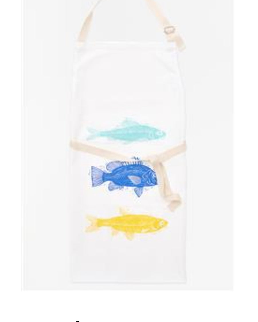 TABLIER POISSONS, L: 63,5 cm - H: 80 cm