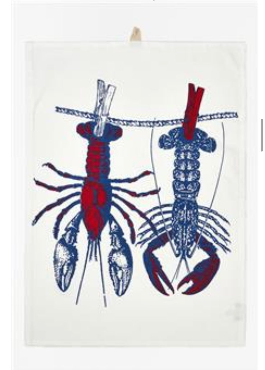 TORCHON LANGOUSTES, L: 50 cm - H: 70 cm
