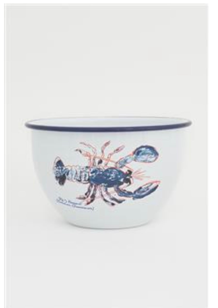 BOL EN BOIS ÉMAILLÉ LANGOUSTE, Ø: 24,5 cm - H: 9,5 cm (X2)