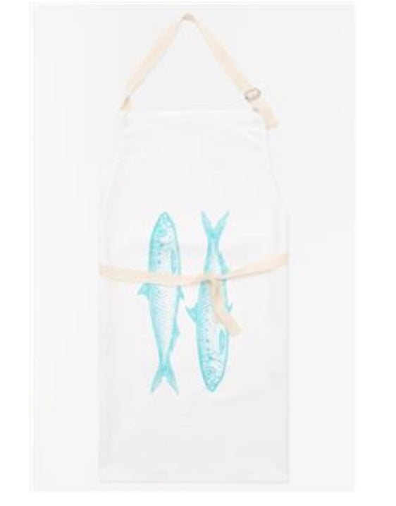 TABLIER POISSONS, L: 63,5 cm - H: 80 cm