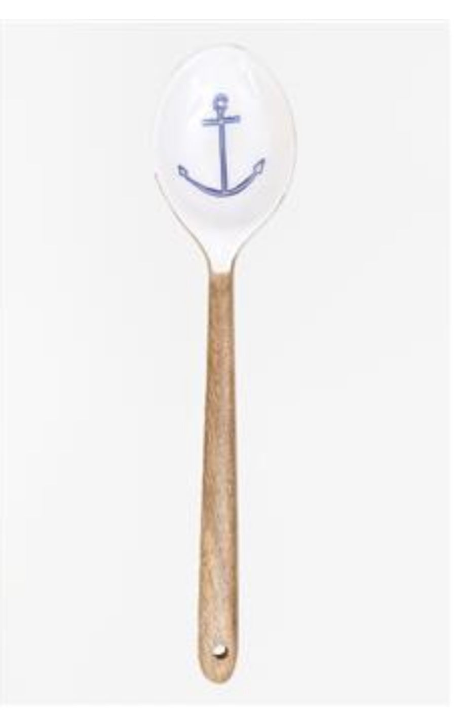 CUILLÈRE EN BOIS ÉMAILLÉE ANCRE, L: 8,5 cm - H: 31 cm (X12)
