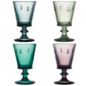 SET OF 4 WINE GLASSES - BEE COLLECTION COLOUR MIX