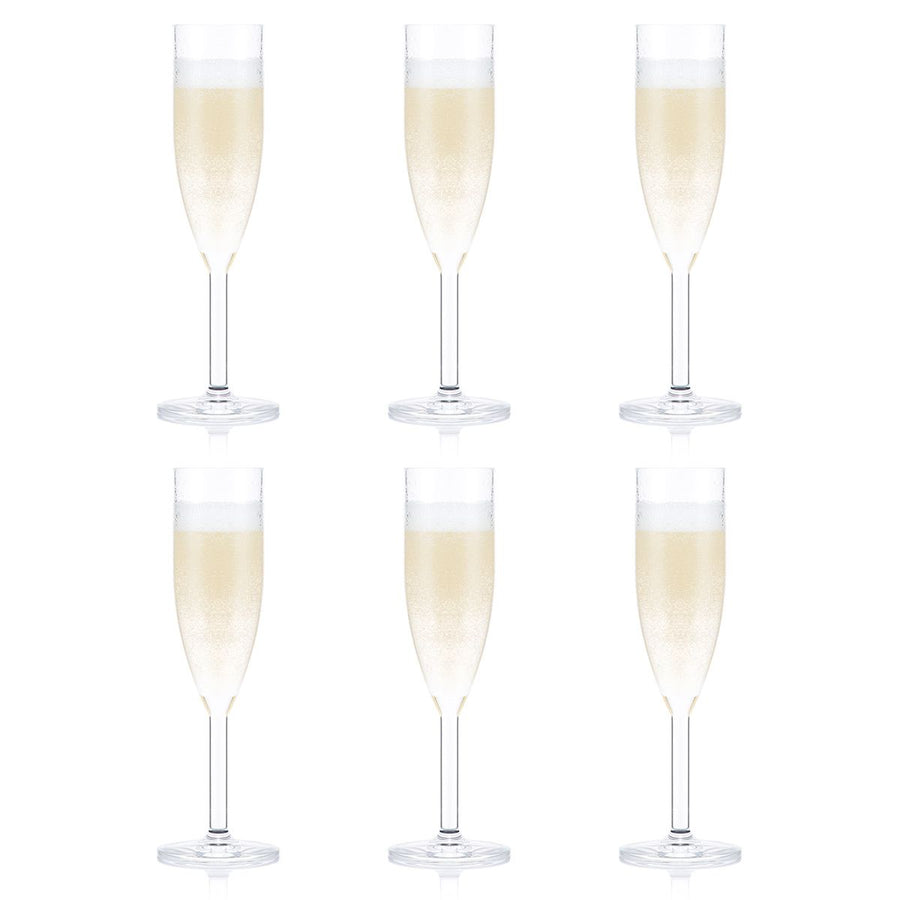 BODUM OKTETT - 6 pcs Durable Champagne Flute Glass 0.20 l