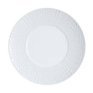 SET OF 6 DINNER PLATES - SANIA WHITE- PORCELAINE DE LIMOGE