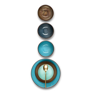 SET OF 6 SALAD & PASTA PLATES - FEELING TURQUOISE