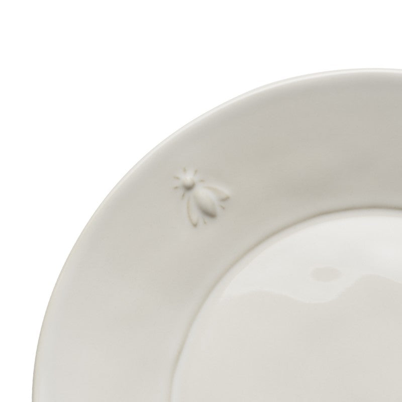 SET OF 4 CERAMIC DESSERT PLATE OFF WHITE -  COLLECTION BEE
