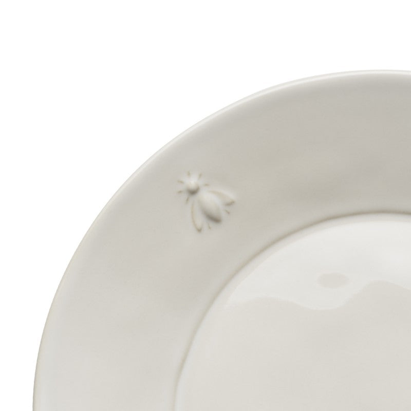SET OF 4 CERAMIC DINNER PLATE OFF WHITE - COLLECTION BEE